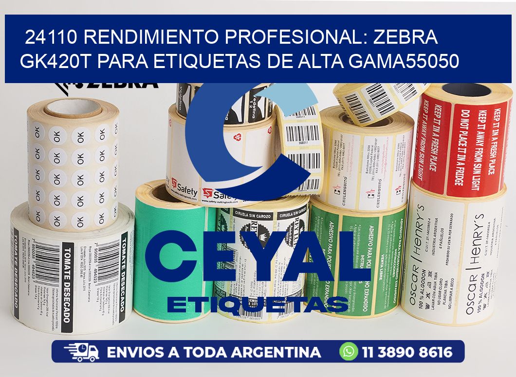 24110 Rendimiento Profesional: Zebra GK420T para Etiquetas de Alta Gama55050