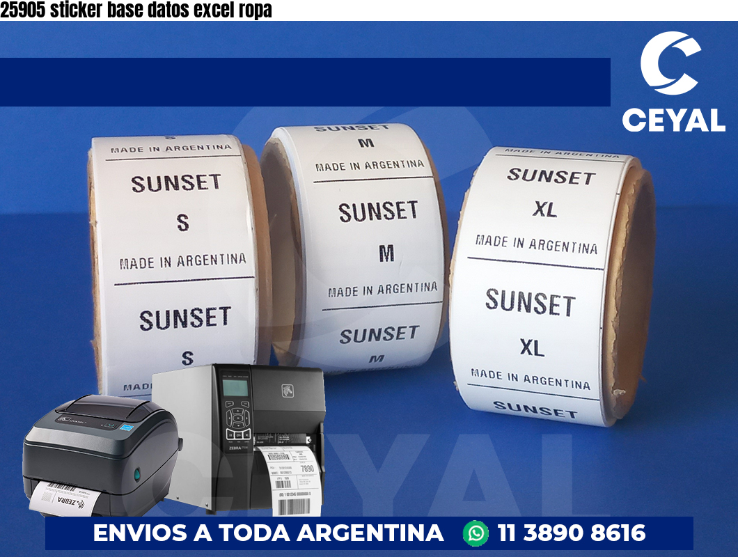 25905 sticker base datos excel ropa