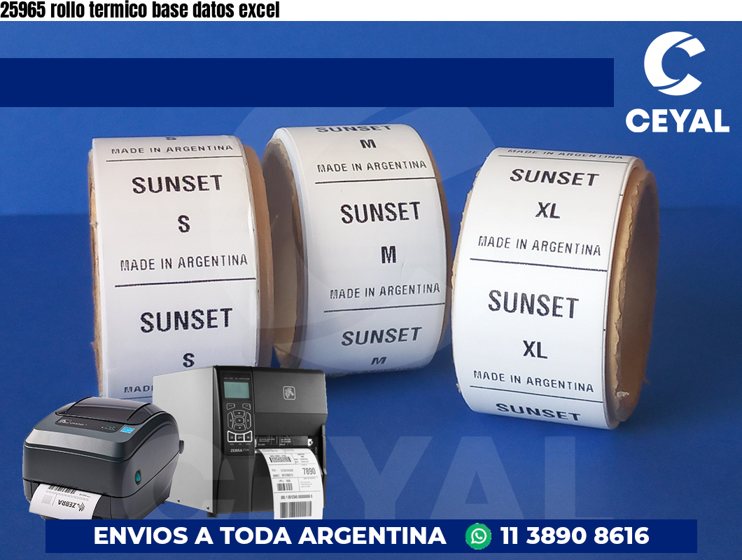25965 rollo termico base datos excel