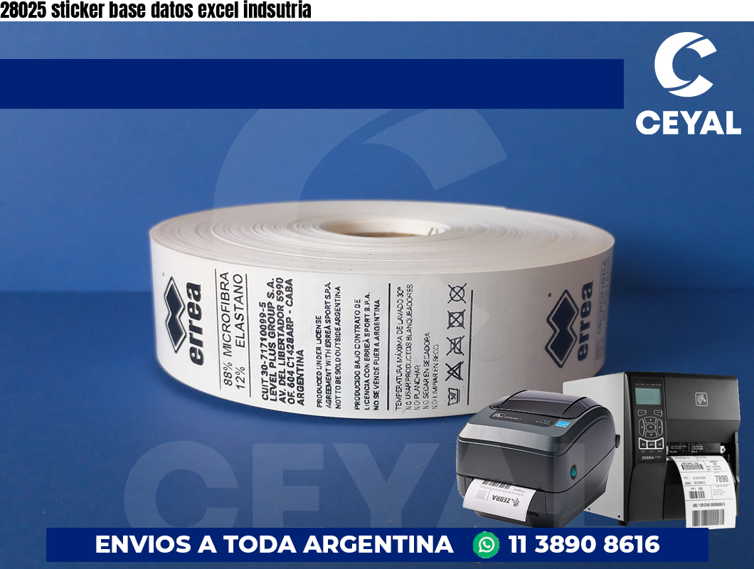 28025 sticker base datos excel indsutria
