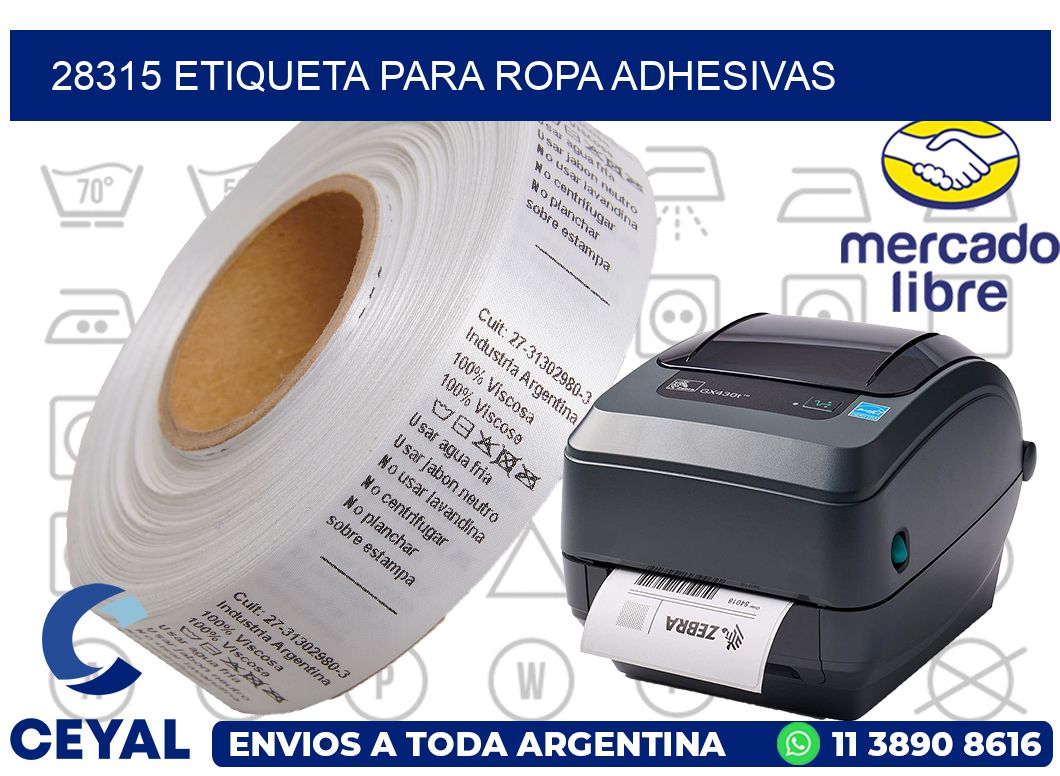 28315 ETIQUETA PARA ROPA ADHESIVAS