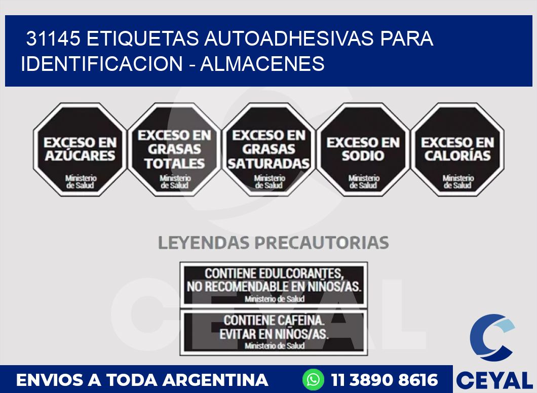 31145 ETIQUETAS AUTOADHESIVAS PARA IDENTIFICACION - ALMACENES
