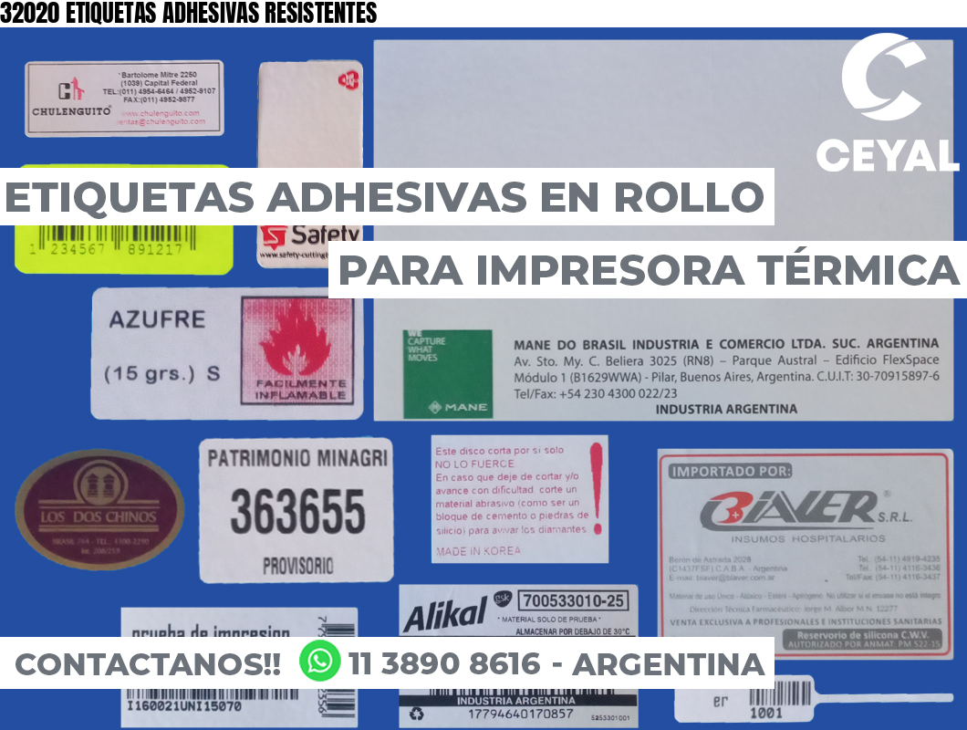 32020 ETIQUETAS ADHESIVAS RESISTENTES