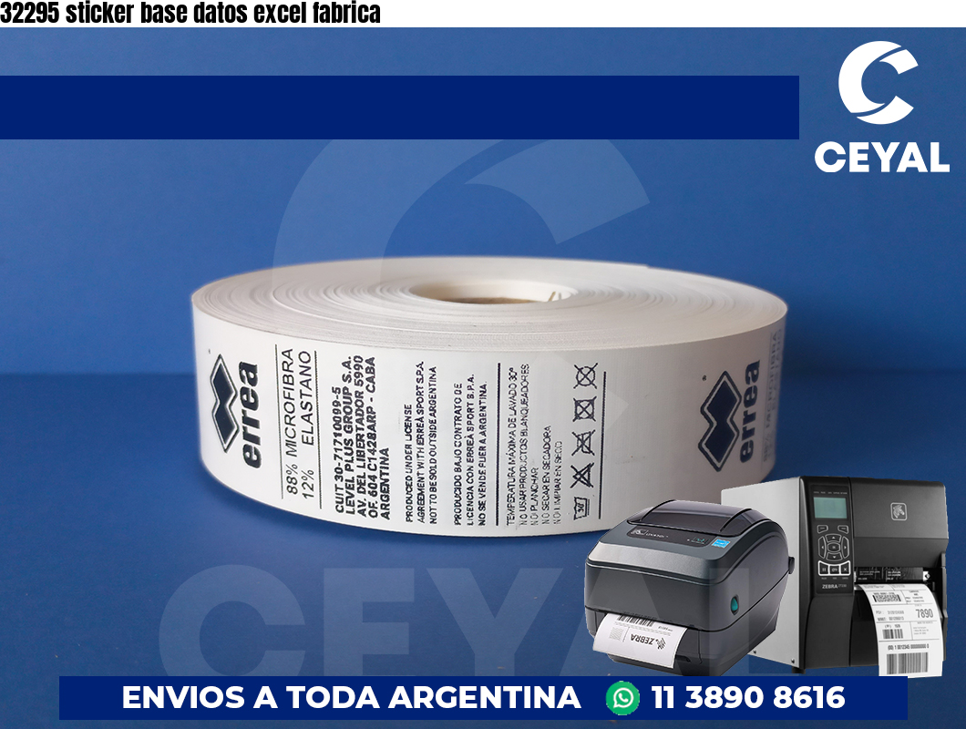 32295 sticker base datos excel fabrica