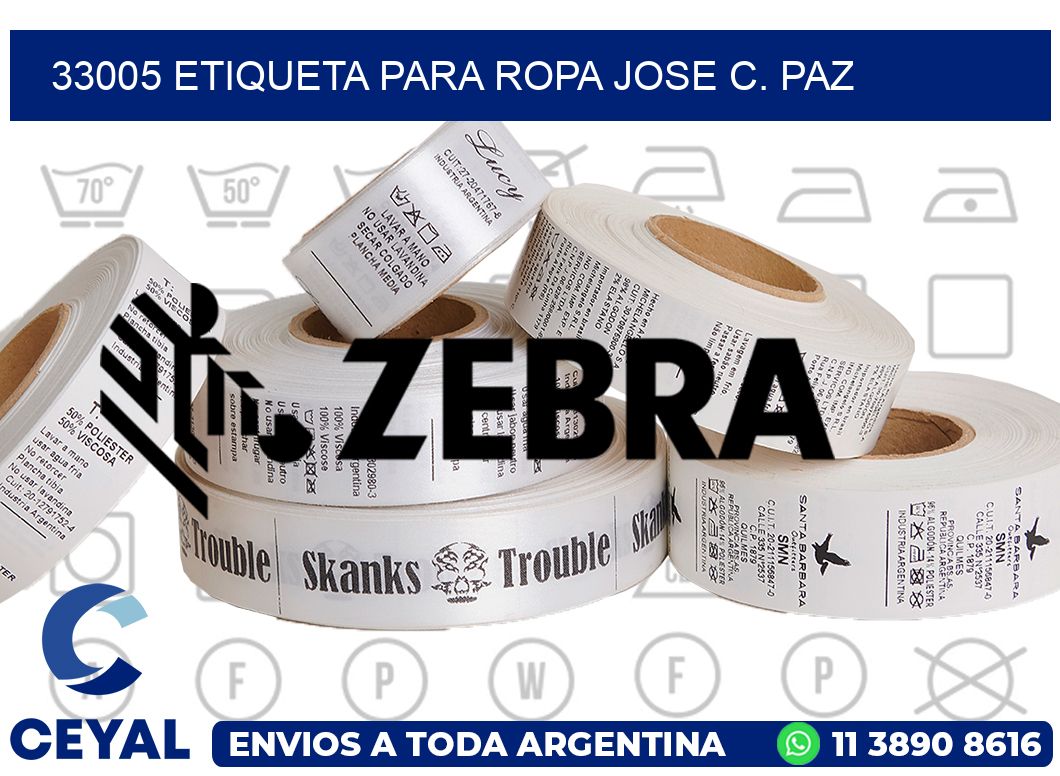 33005 ETIQUETA PARA ROPA JOSE C. PAZ