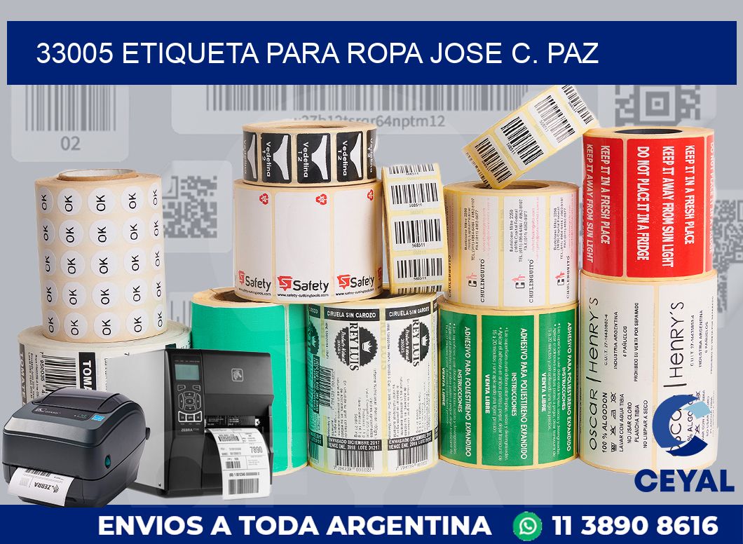 33005 ETIQUETA PARA ROPA JOSE C. PAZ