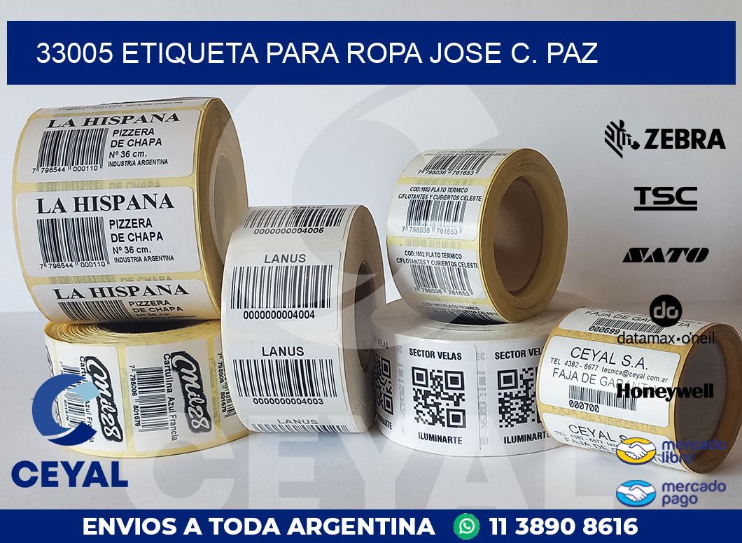 33005 ETIQUETA PARA ROPA JOSE C. PAZ