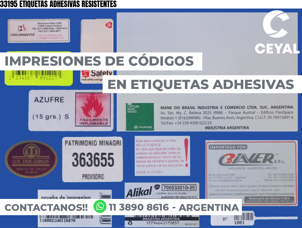 33195 ETIQUETAS ADHESIVAS RESISTENTES