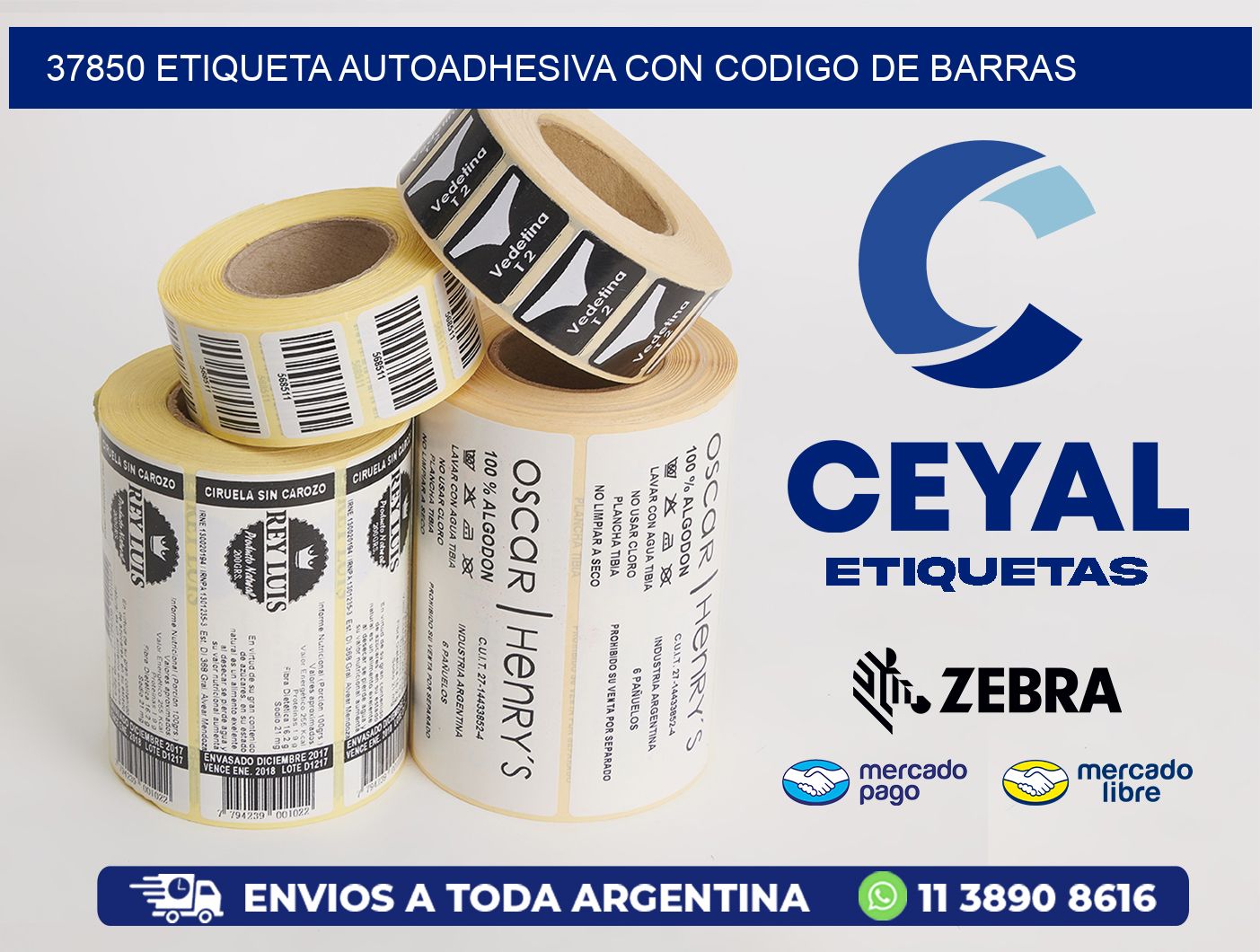 37850 ETIQUETA AUTOADHESIVA CON CODIGO DE BARRAS