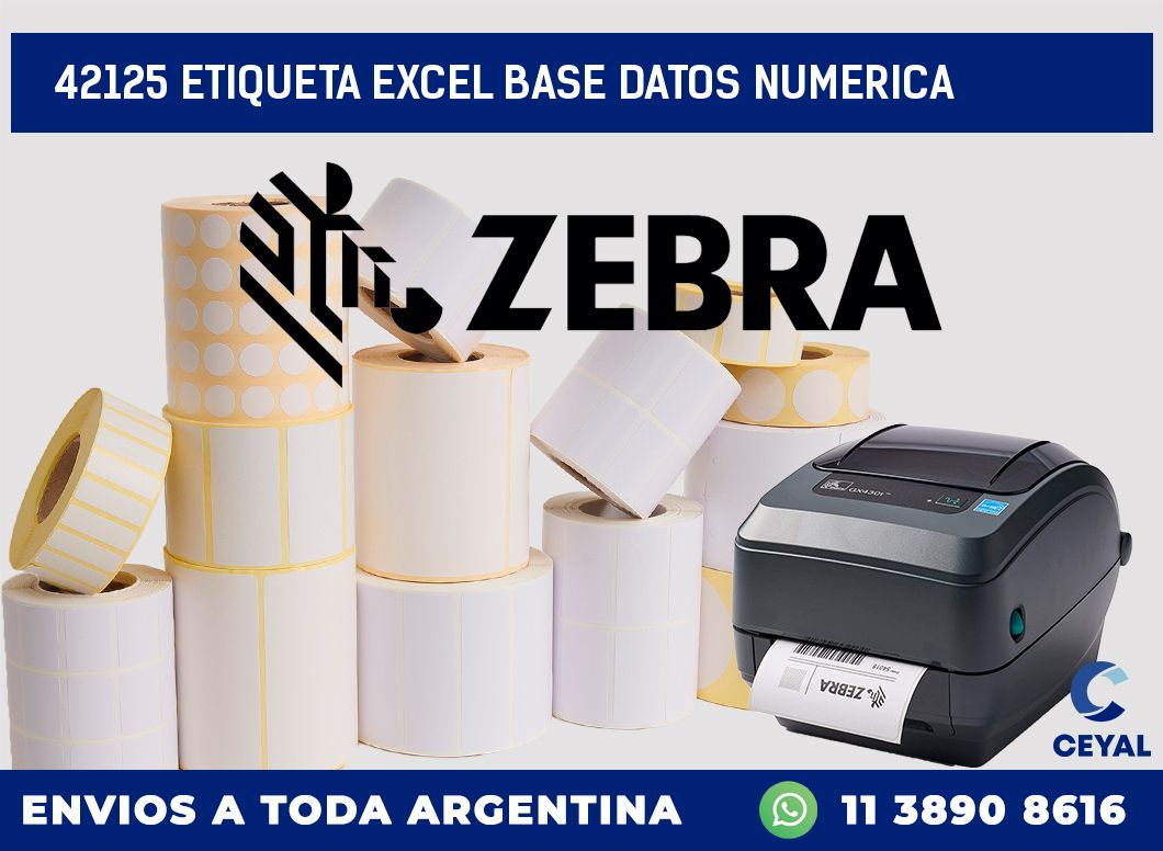 42125 etiqueta excel base datos numerica
