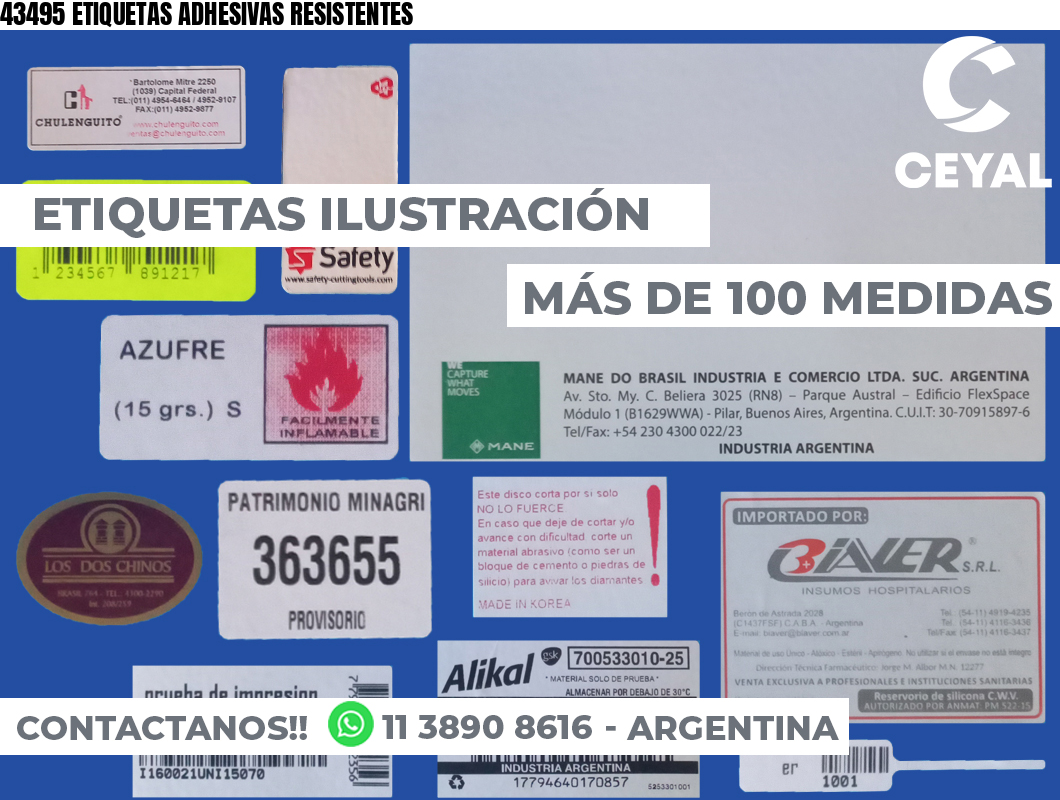 43495 ETIQUETAS ADHESIVAS RESISTENTES