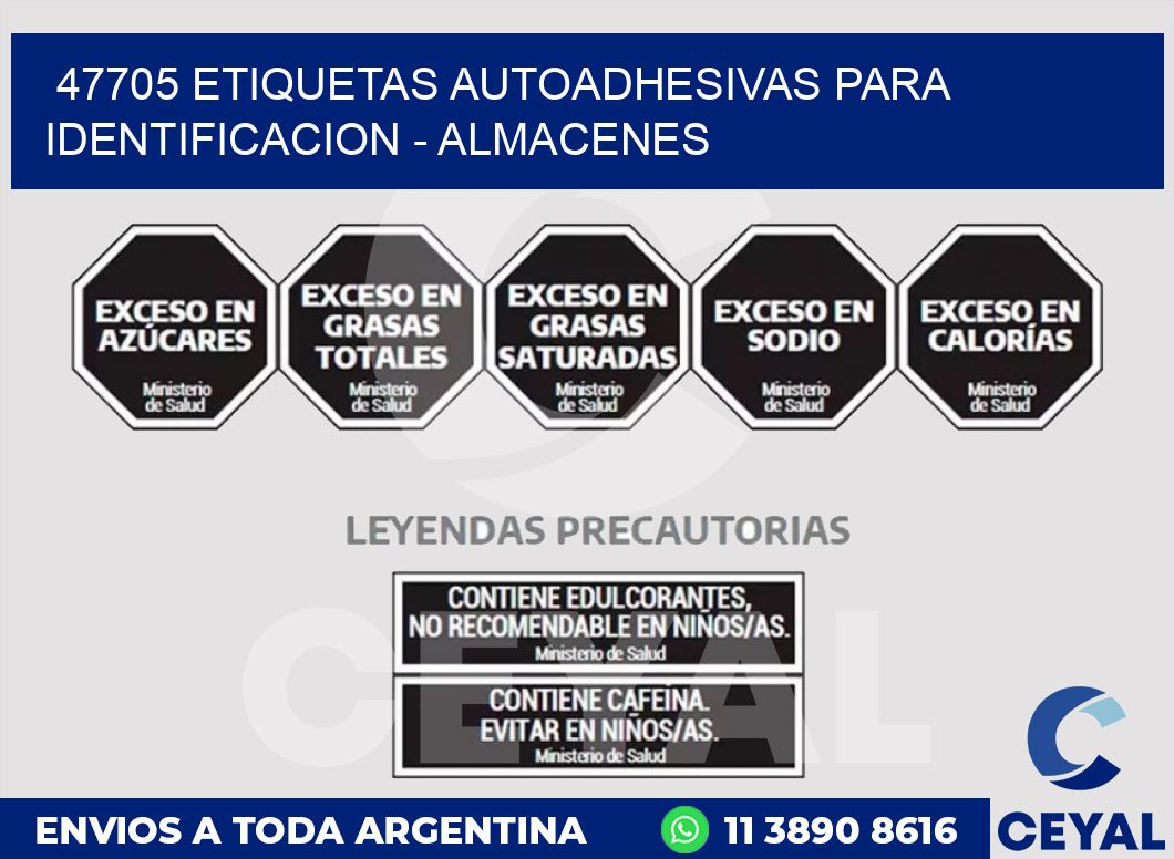 47705 ETIQUETAS AUTOADHESIVAS PARA IDENTIFICACION - ALMACENES
