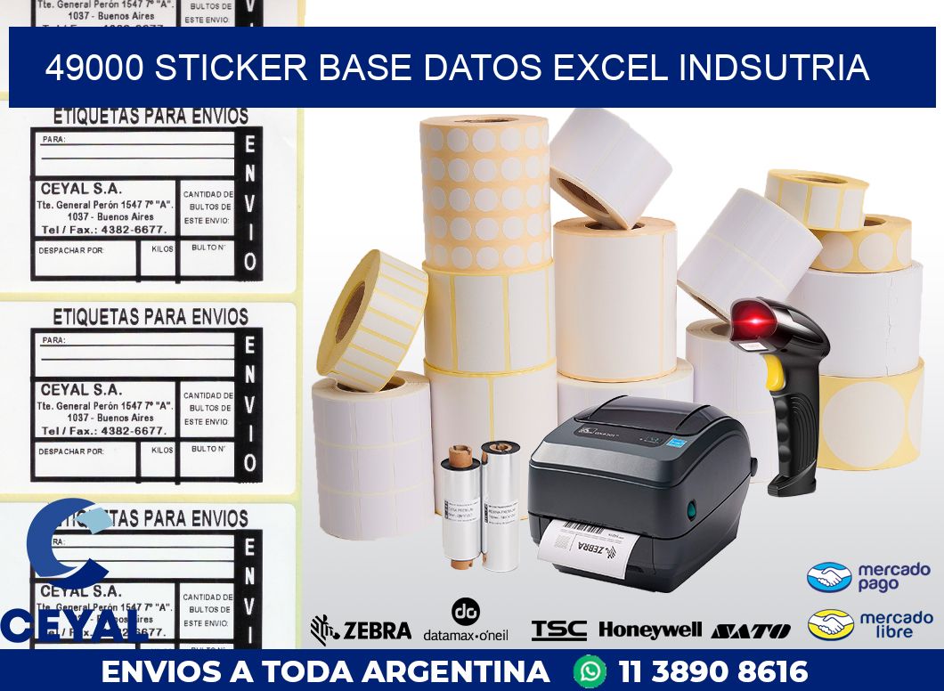 49000 sticker base datos excel indsutria