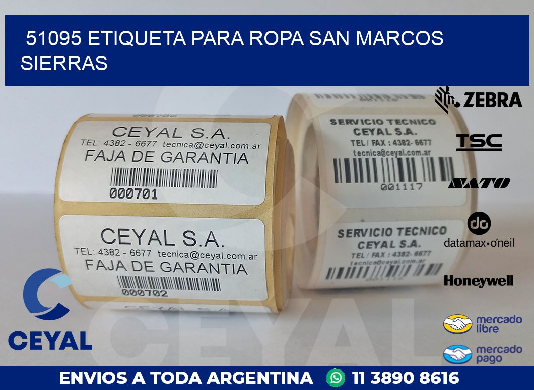 51095 ETIQUETA PARA ROPA SAN MARCOS SIERRAS