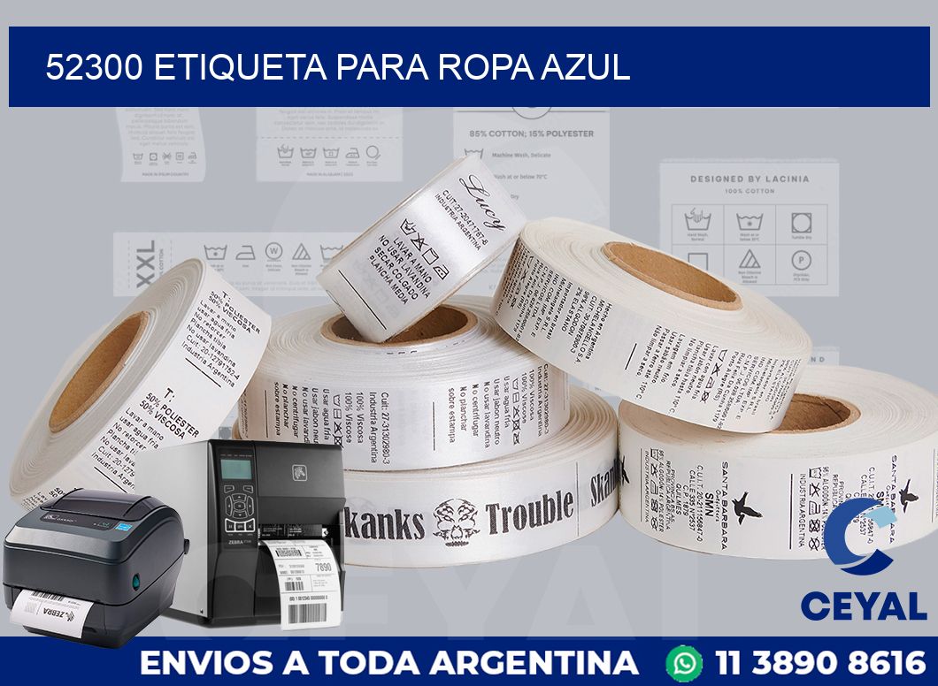 52300 ETIQUETA PARA ROPA AZUL