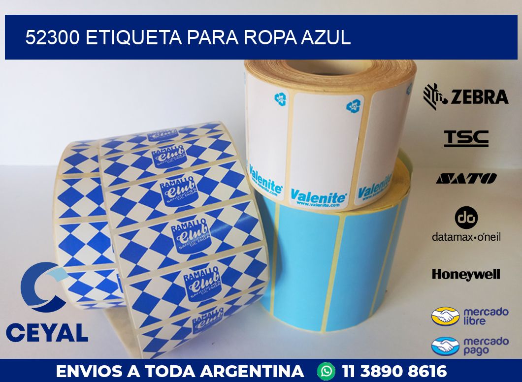 52300 ETIQUETA PARA ROPA AZUL