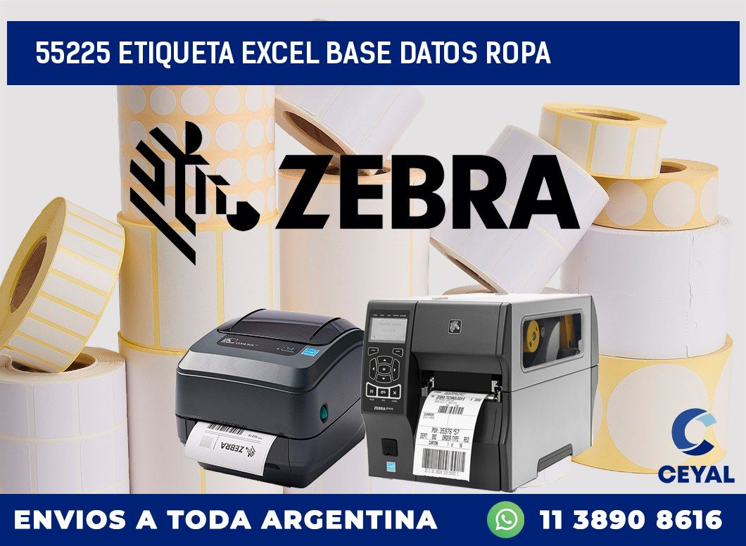 55225 etiqueta excel base datos ropa