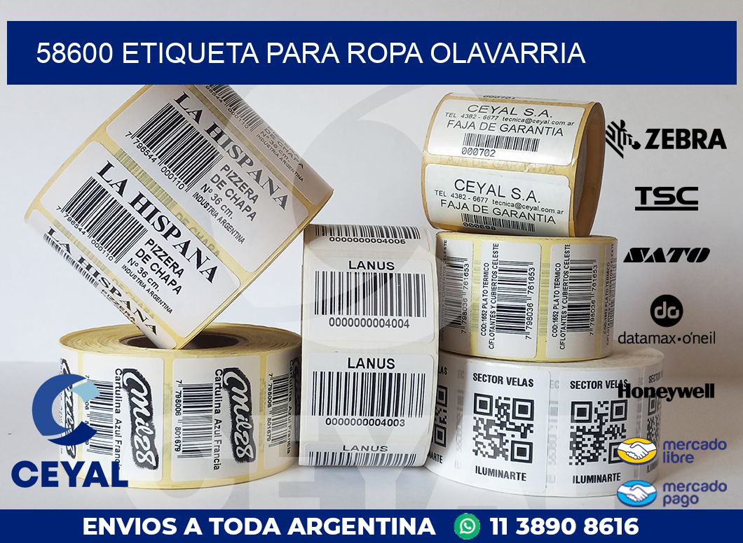 58600 ETIQUETA PARA ROPA OLAVARRIA