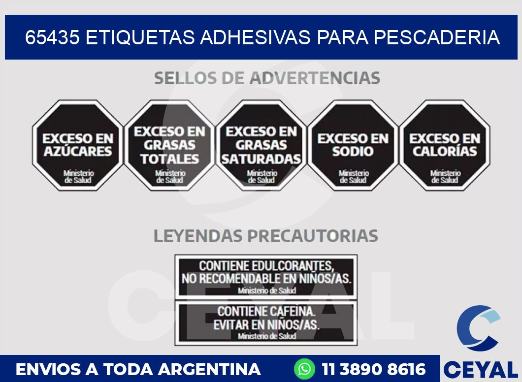 65435 ETIQUETAS ADHESIVAS PARA PESCADERIA
