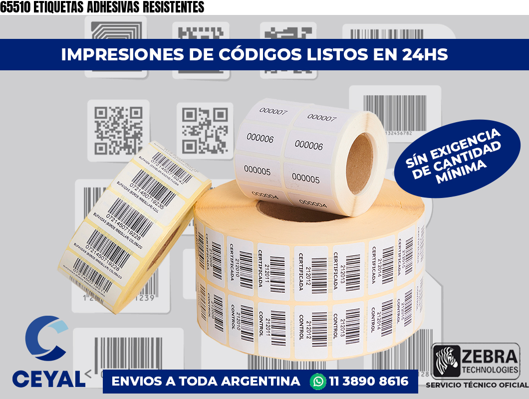 65510 ETIQUETAS ADHESIVAS RESISTENTES