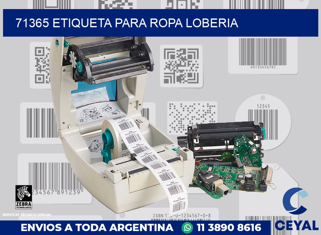 71365 ETIQUETA PARA ROPA LOBERIA