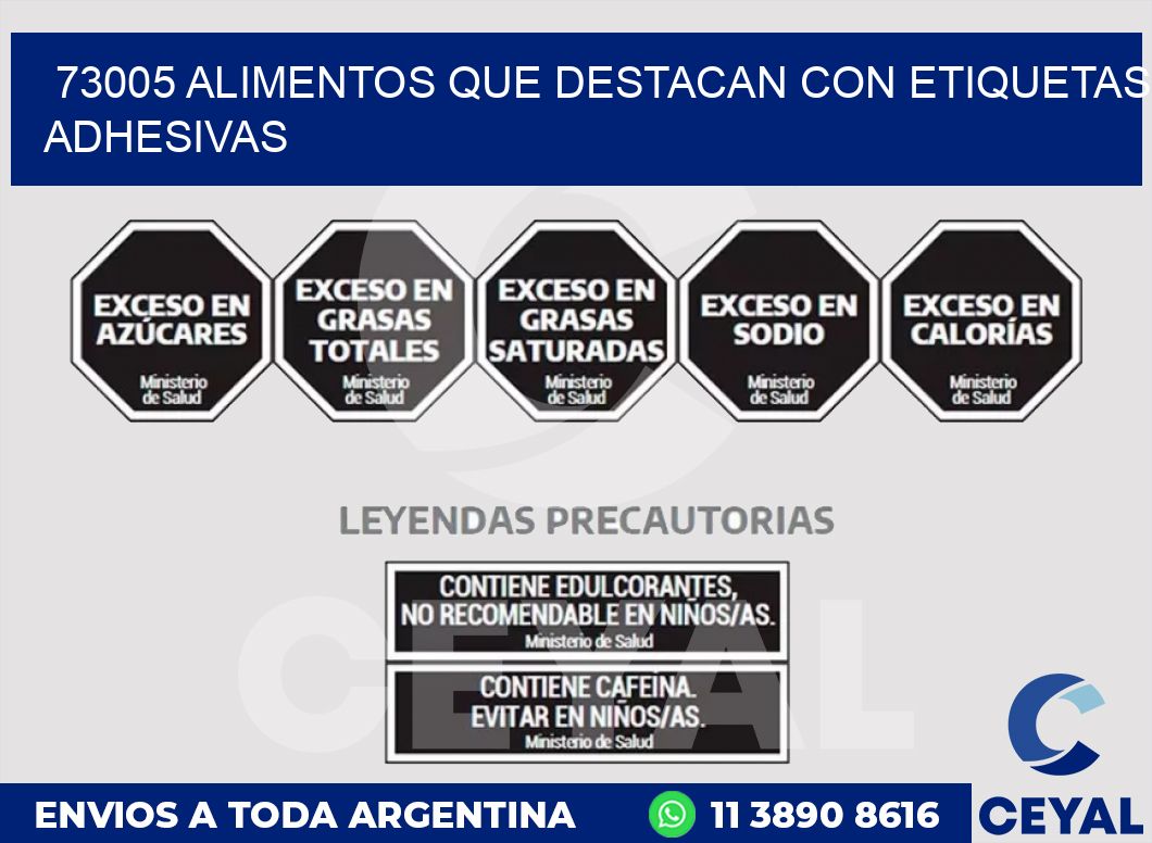 73005 ALIMENTOS QUE DESTACAN CON ETIQUETAS ADHESIVAS