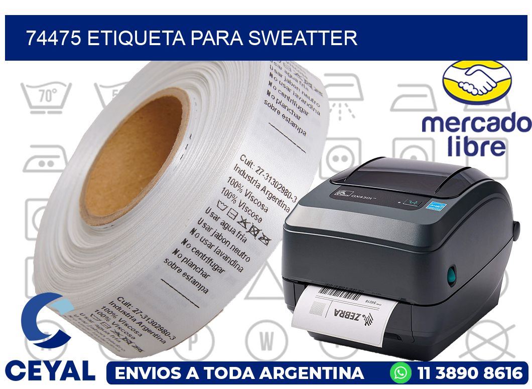 74475 ETIQUETA PARA SWEATTER