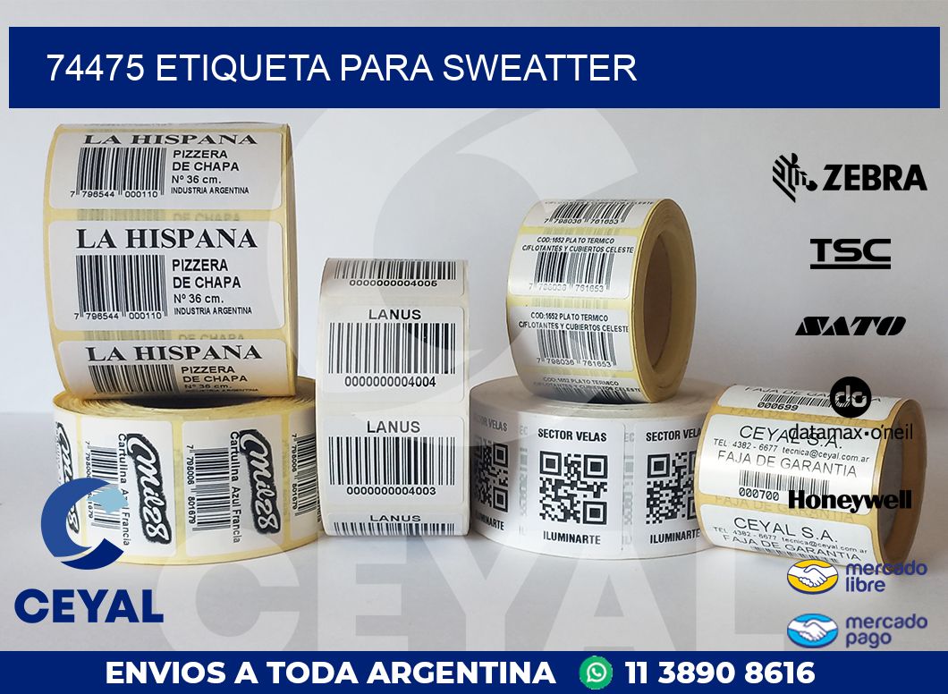 74475 ETIQUETA PARA SWEATTER