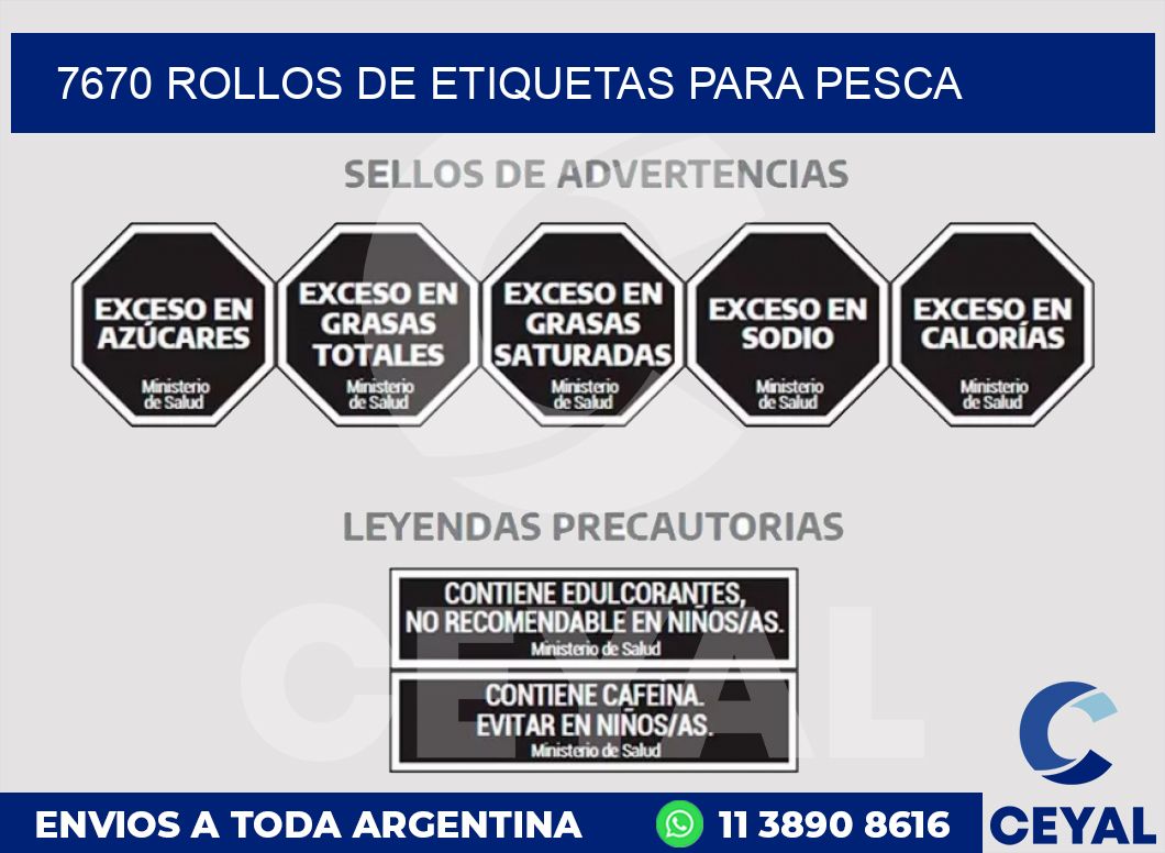 7670 ROLLOS DE ETIQUETAS PARA PESCA