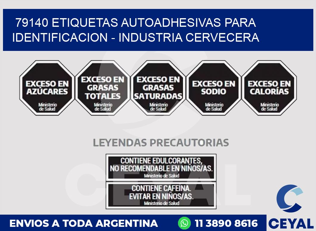 79140 ETIQUETAS AUTOADHESIVAS PARA IDENTIFICACION - INDUSTRIA CERVECERA