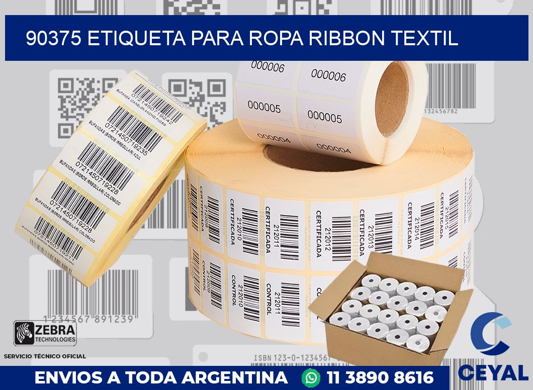 90375 ETIQUETA PARA ROPA RIBBON TEXTIL