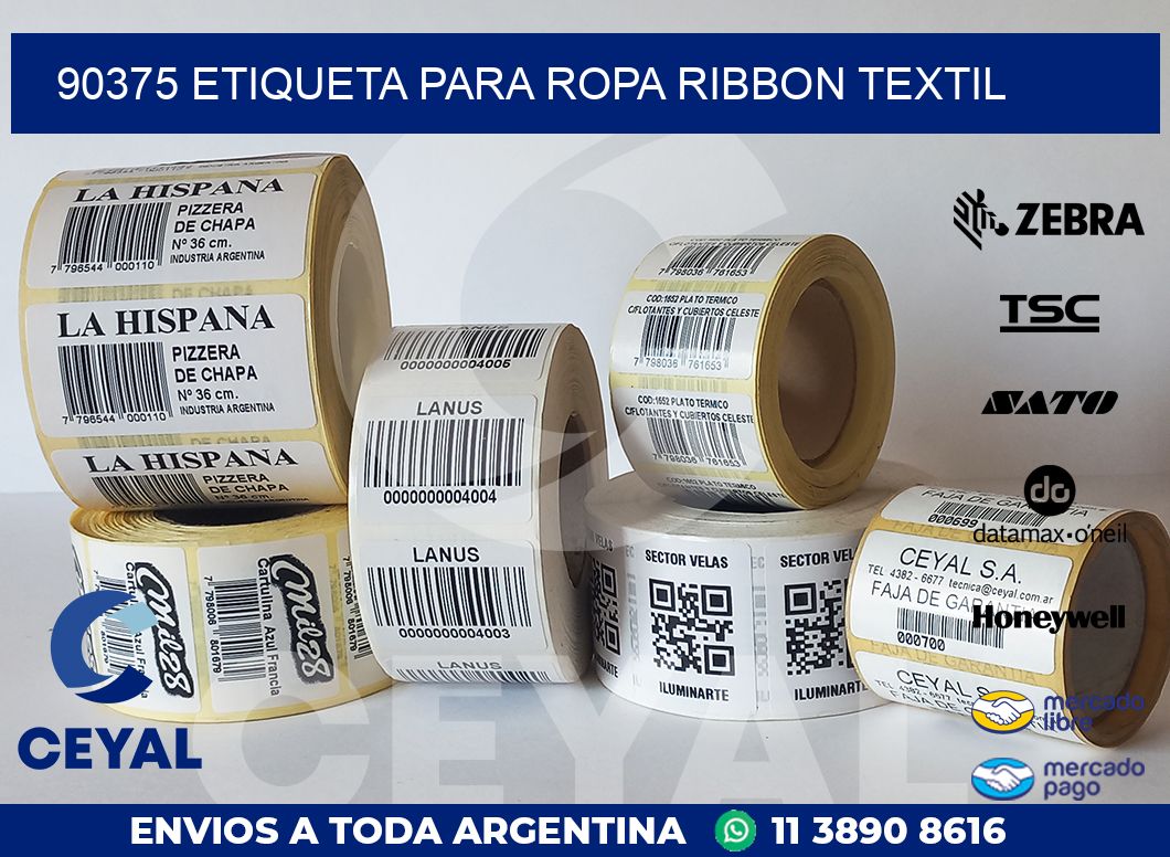 90375 ETIQUETA PARA ROPA RIBBON TEXTIL