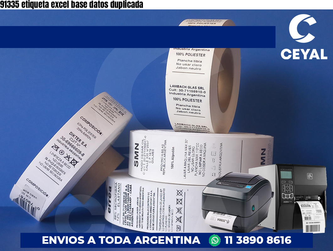 91335 etiqueta excel base datos duplicada