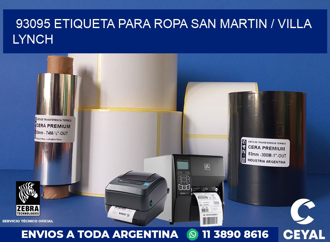 93095 ETIQUETA PARA ROPA SAN MARTIN / VILLA LYNCH