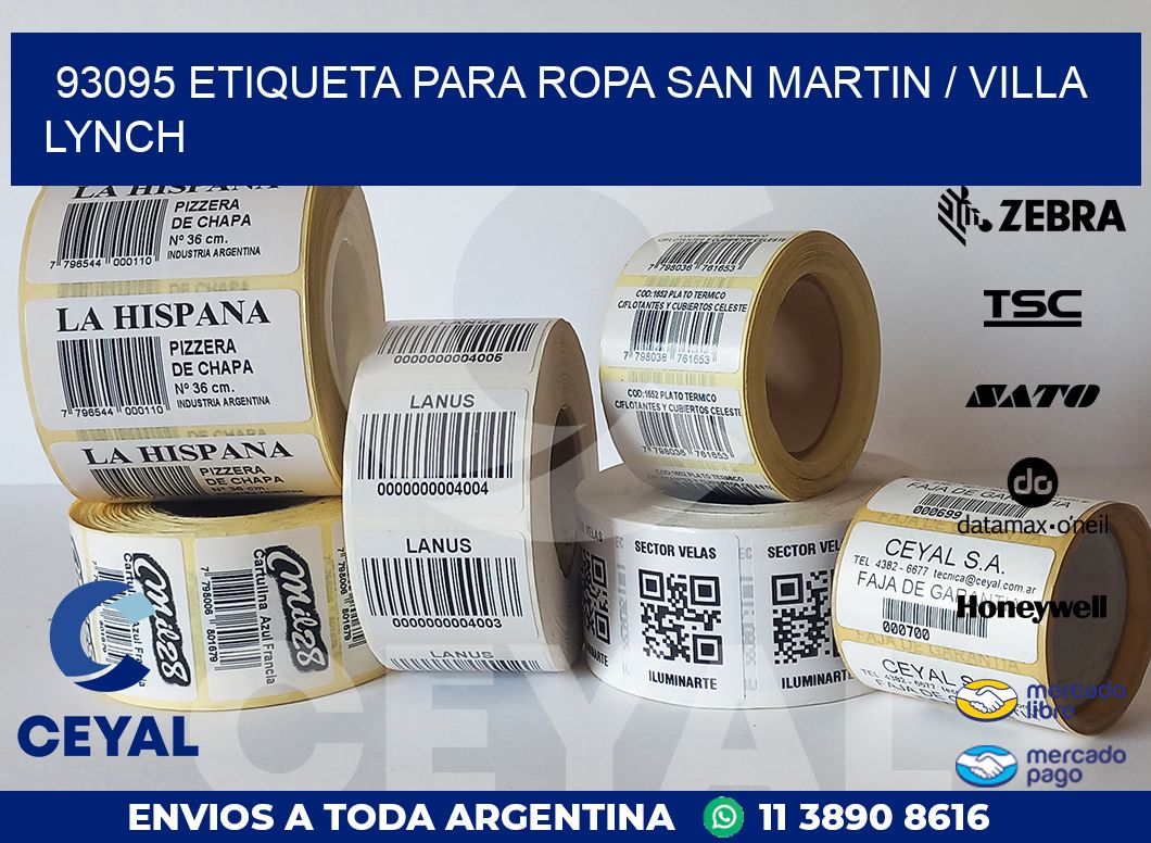 93095 ETIQUETA PARA ROPA SAN MARTIN / VILLA LYNCH