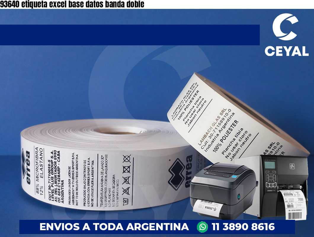 93640 etiqueta excel base datos banda doble