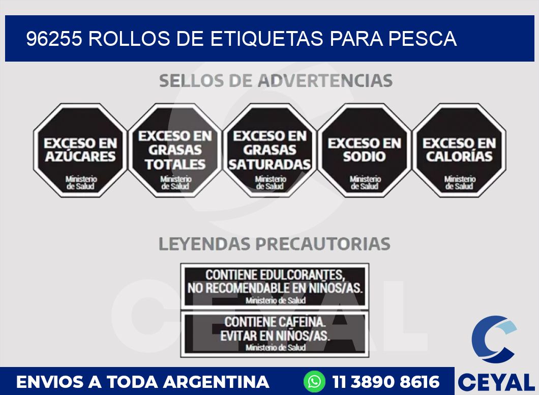 96255 ROLLOS DE ETIQUETAS PARA PESCA