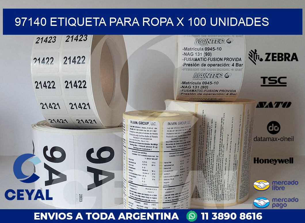 97140 ETIQUETA PARA ROPA X 100 UNIDADES