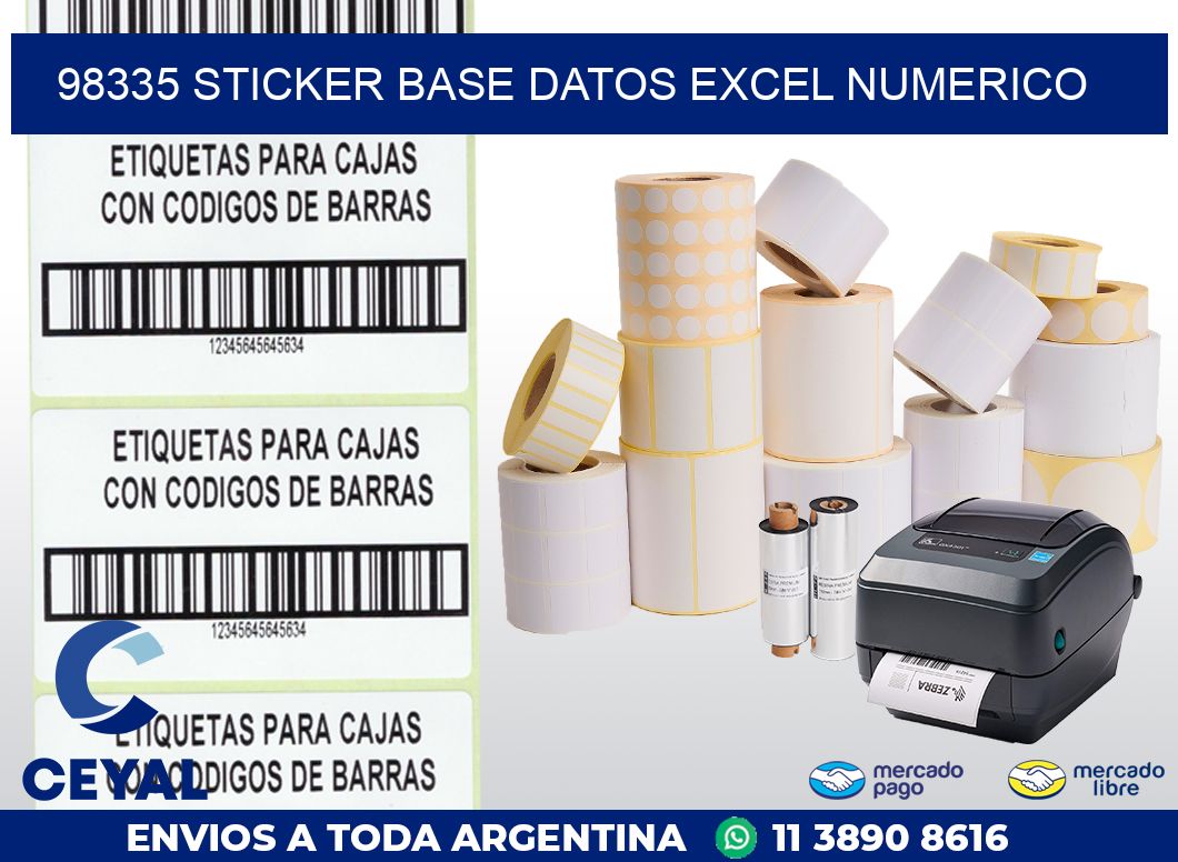 98335 sticker base datos excel numerico