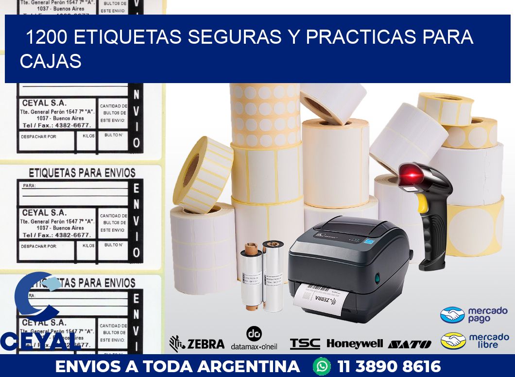 1200 ETIQUETAS SEGURAS Y PRACTICAS PARA CAJAS