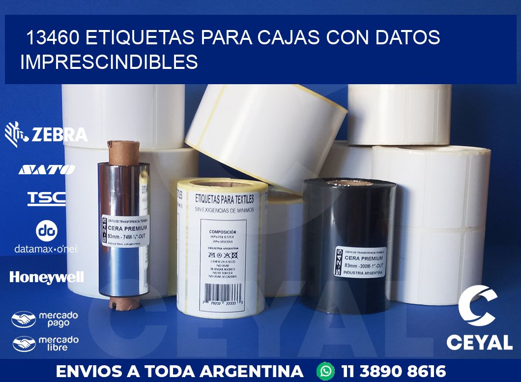 13460 ETIQUETAS PARA CAJAS CON DATOS IMPRESCINDIBLES