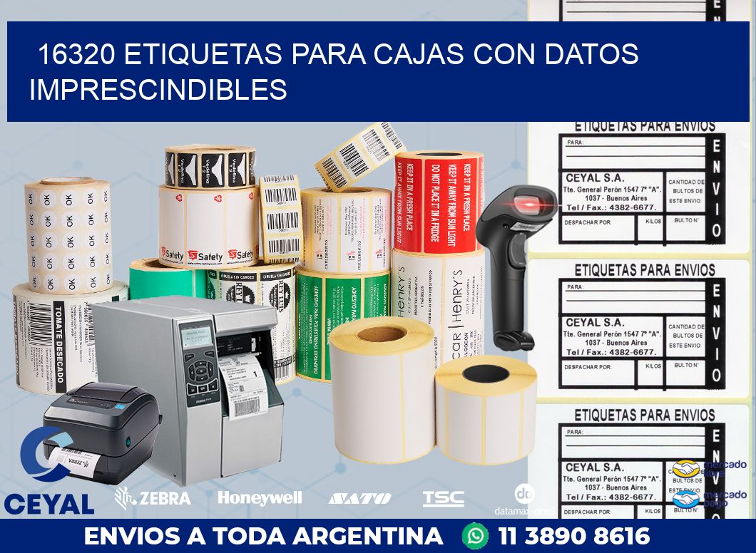 16320 ETIQUETAS PARA CAJAS CON DATOS IMPRESCINDIBLES