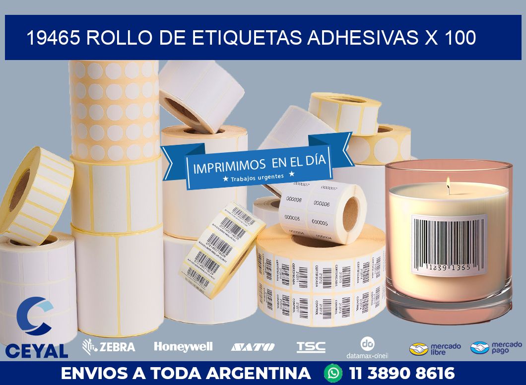 19465 ROLLO DE ETIQUETAS ADHESIVAS X 100