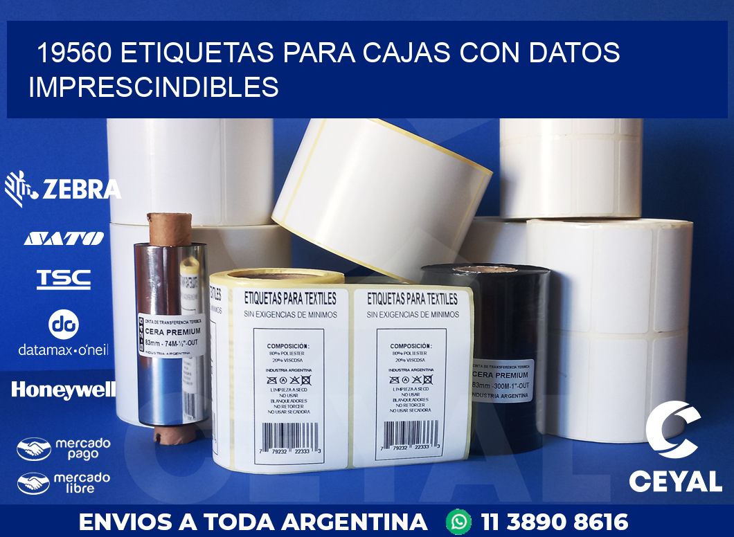 19560 ETIQUETAS PARA CAJAS CON DATOS IMPRESCINDIBLES