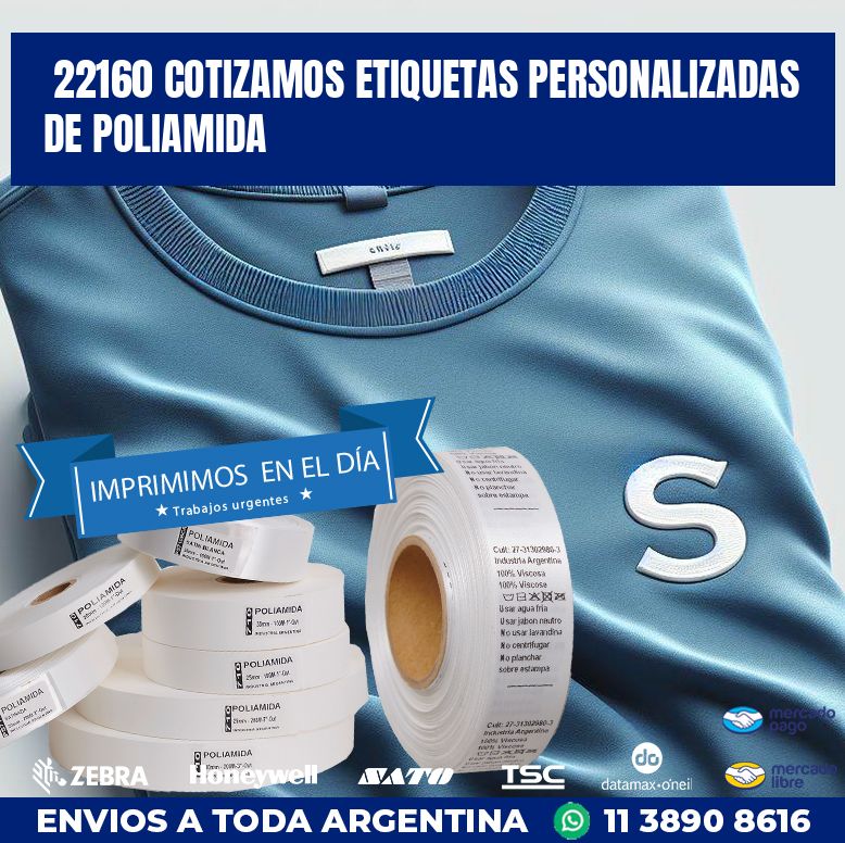 22160 COTIZAMOS ETIQUETAS PERSONALIZADAS DE POLIAMIDA