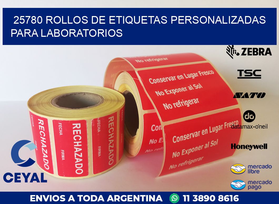 25780 ROLLOS DE ETIQUETAS PERSONALIZADAS PARA LABORATORIOS
