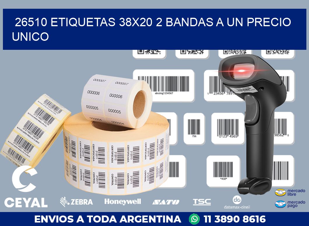 26510 ETIQUETAS 38X20 2 BANDAS A UN PRECIO UNICO