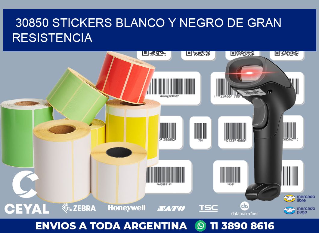 30850 STICKERS BLANCO Y NEGRO DE GRAN RESISTENCIA