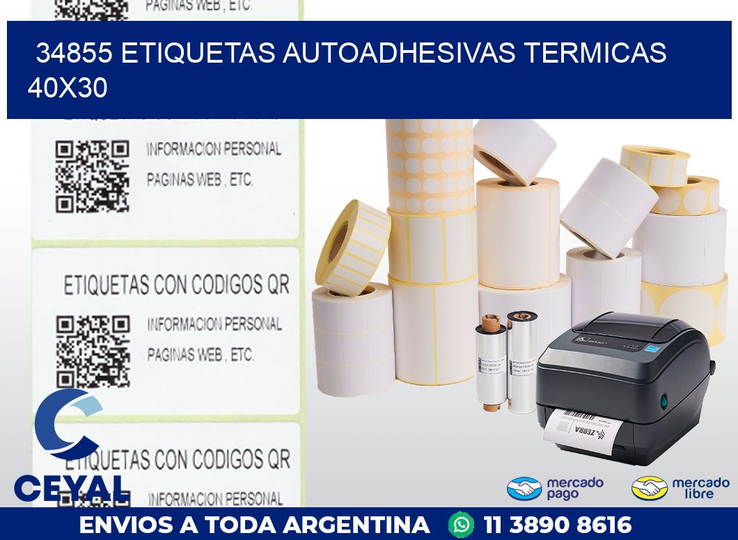 34855 ETIQUETAS AUTOADHESIVAS TERMICAS 40X30