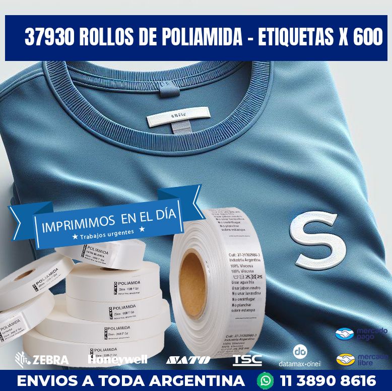 37930 ROLLOS DE POLIAMIDA – ETIQUETAS X 600